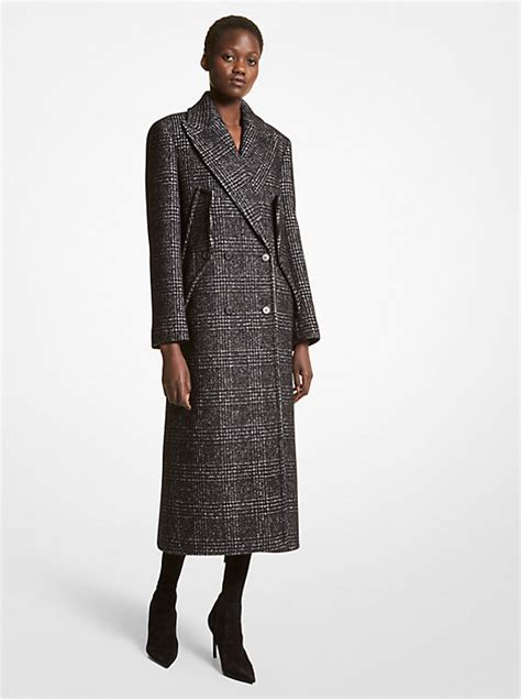 michael kors plai|Glen Plaid Wool Blend Coat .